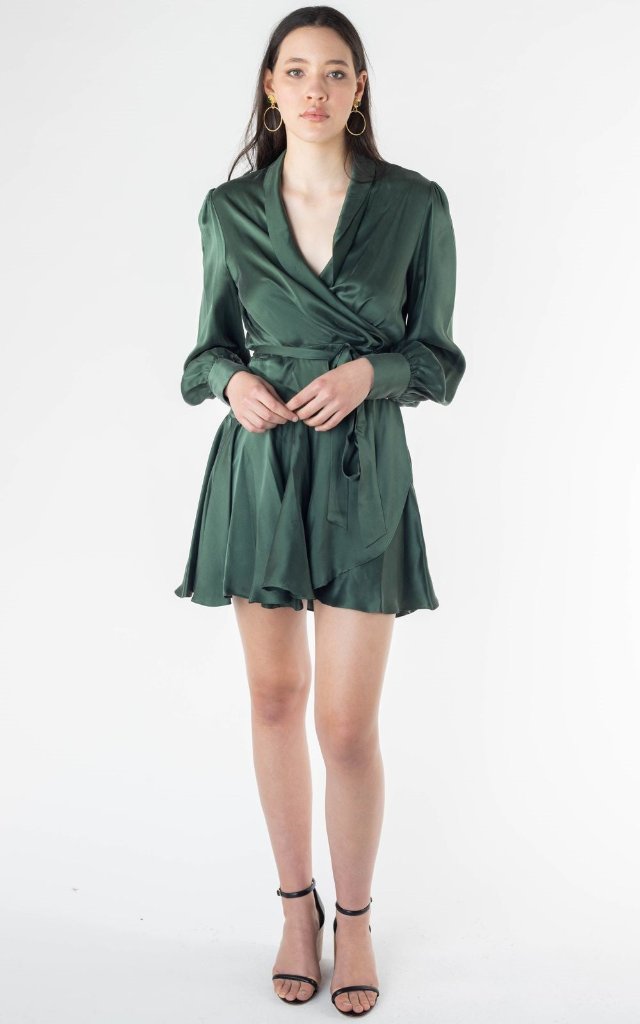 The Wedding Wardrobe Zimmermann - Espionage Silk Wrap Mini Dress 7
