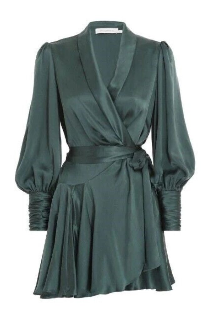 The Wedding Wardrobe Zimmermann - Espionage Silk Wrap Mini Dress 2