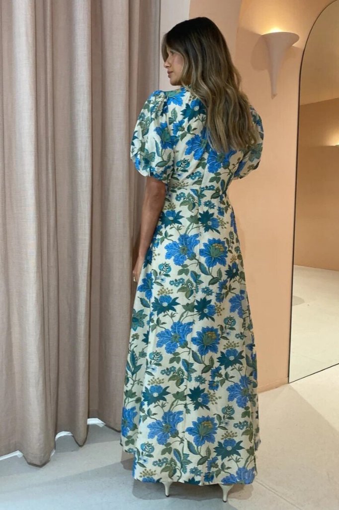 The Wedding Wardrobe SIR the label - Celia Puff Sleeve Midi Dress 4