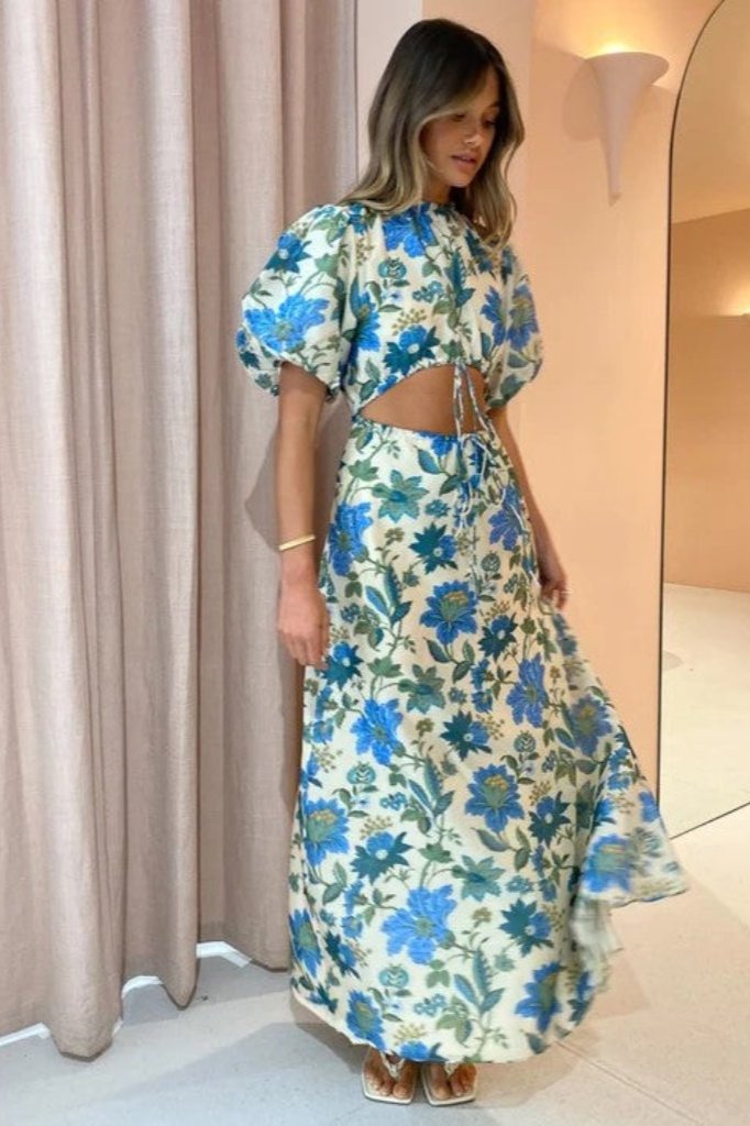 The Wedding Wardrobe SIR the label - Celia Puff Sleeve Midi Dress 6