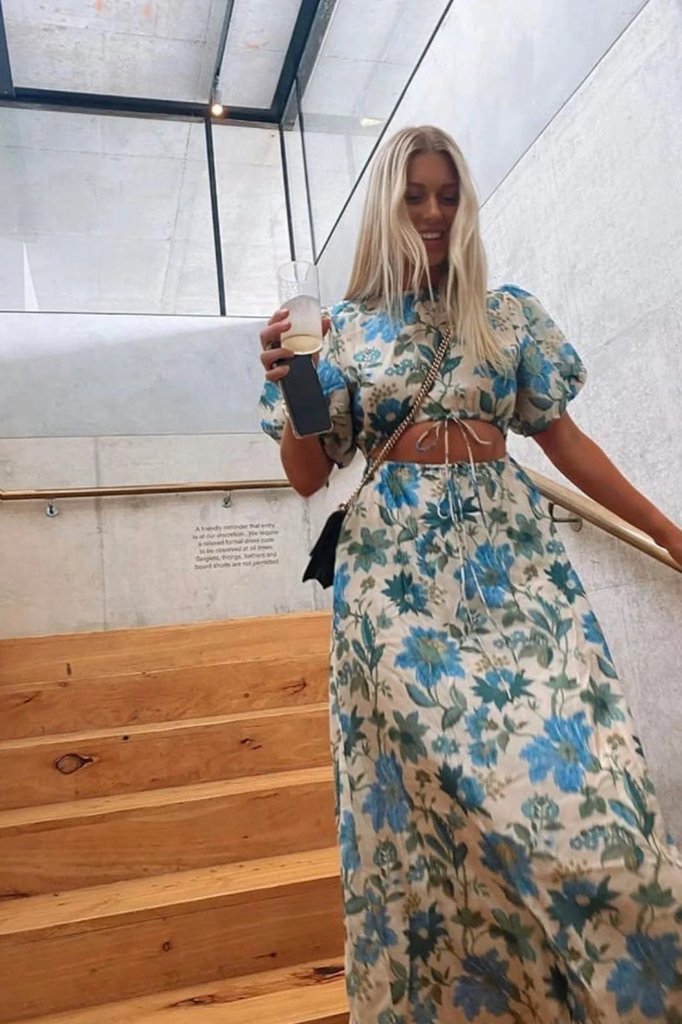 The Wedding Wardrobe SIR the label - Celia Puff Sleeve Midi Dress 7