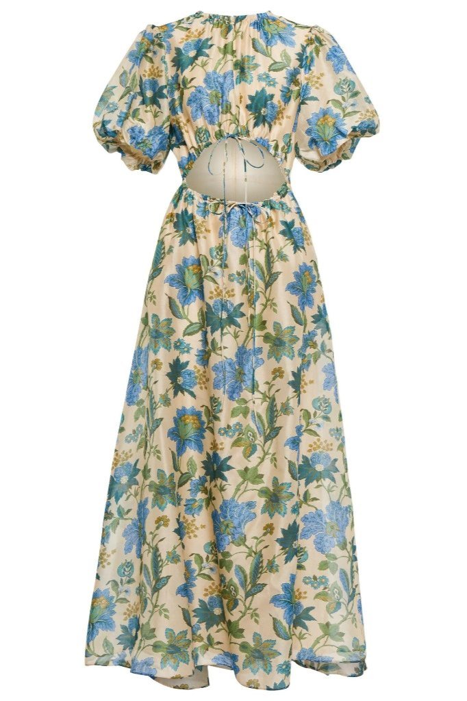 The Wedding Wardrobe SIR the label - Celia Puff Sleeve Midi Dress 1